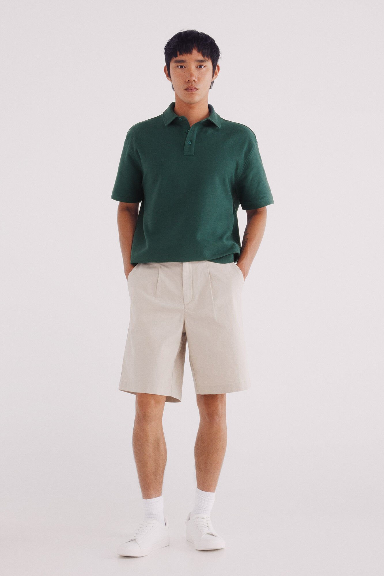 Springfield Polo estructurado de sarga de corte regular verde