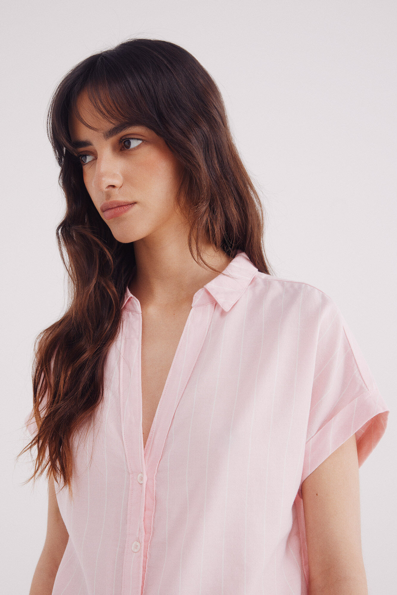 Springfield Camisa manga corta oxford rosa