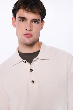 Springfield Suéter cuello polo botones café