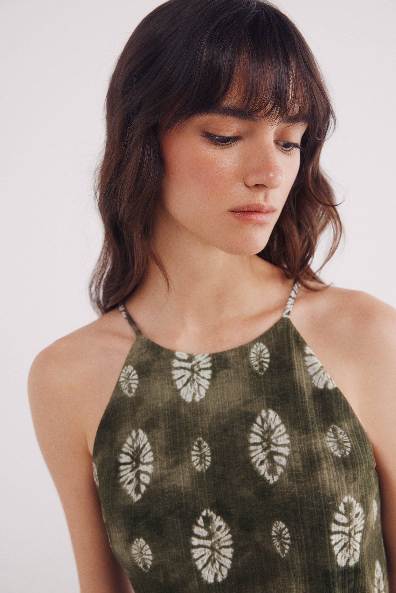 Springfield Vestido midi estampado hojas