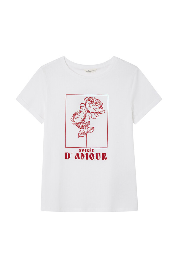 Springfield Playera gráfica algodón manga vuelta natural