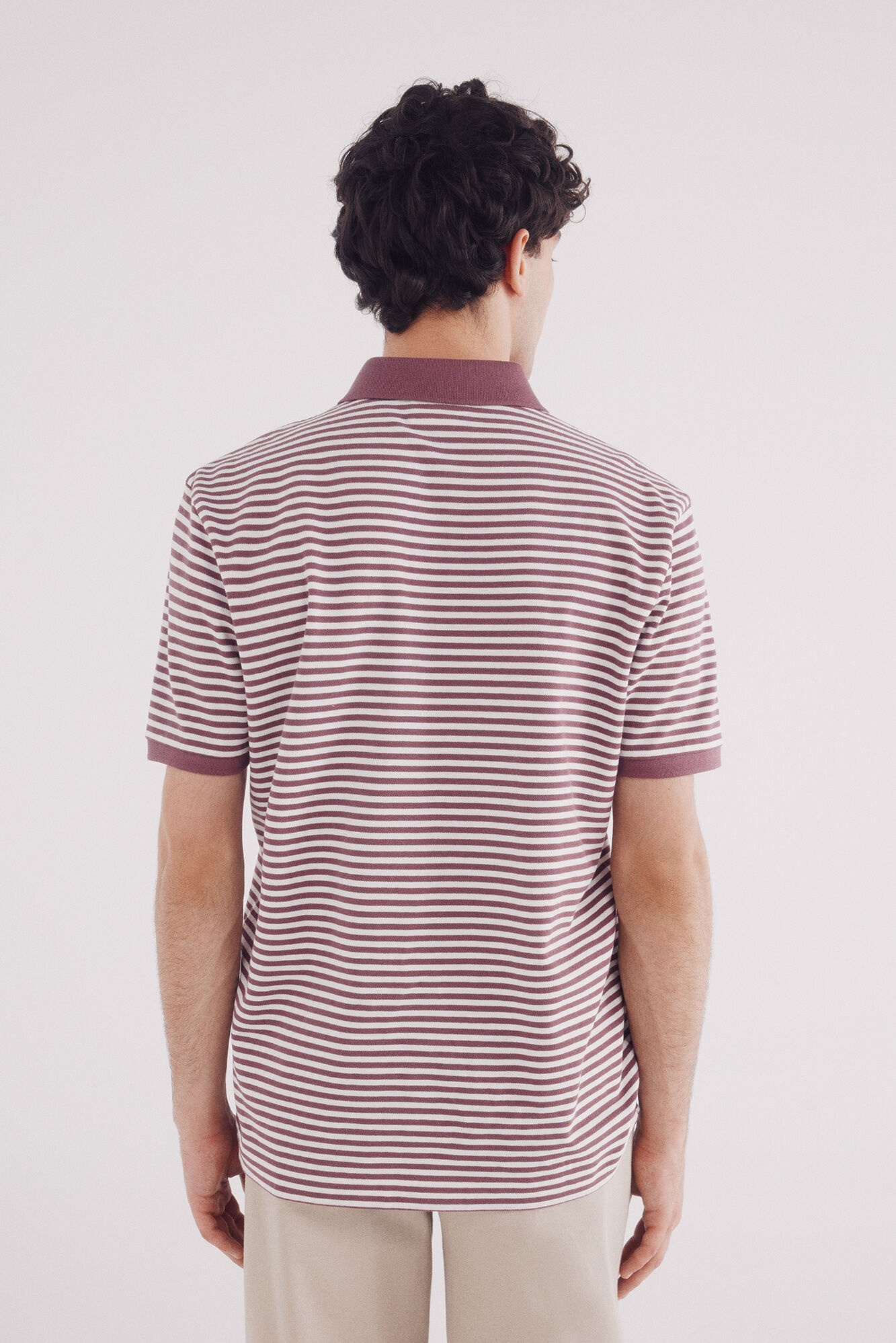 Springfield Polo piqu&eacute; b&aacute;sico rayas regular fit p&uacute;rpura