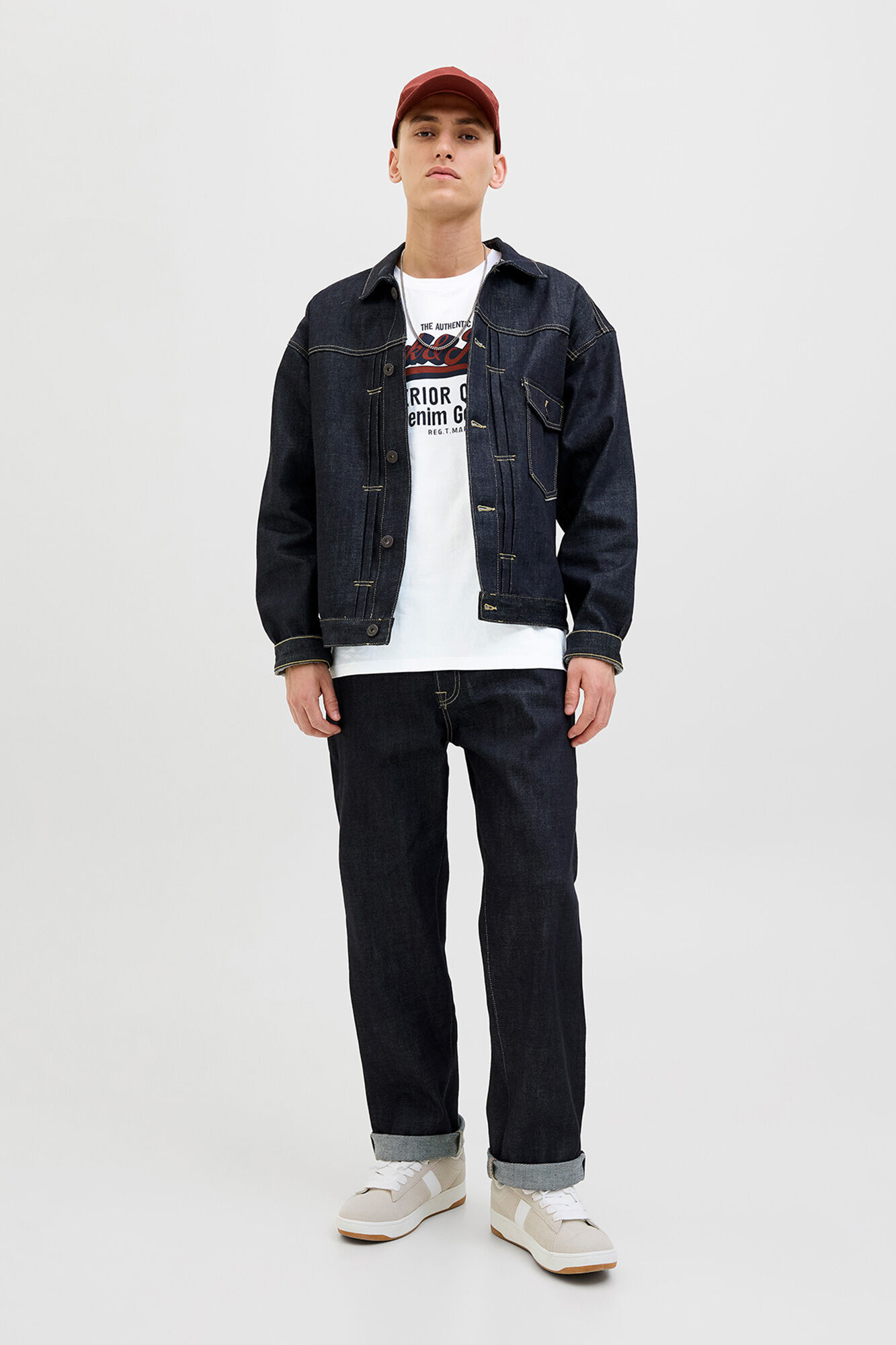 Jack & Jones Playera con logo grande natural
