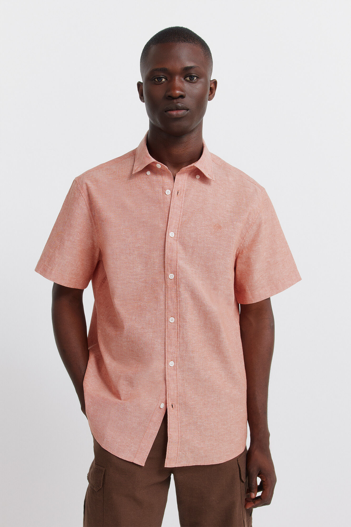 Springfield Camisa de manga corta de lino