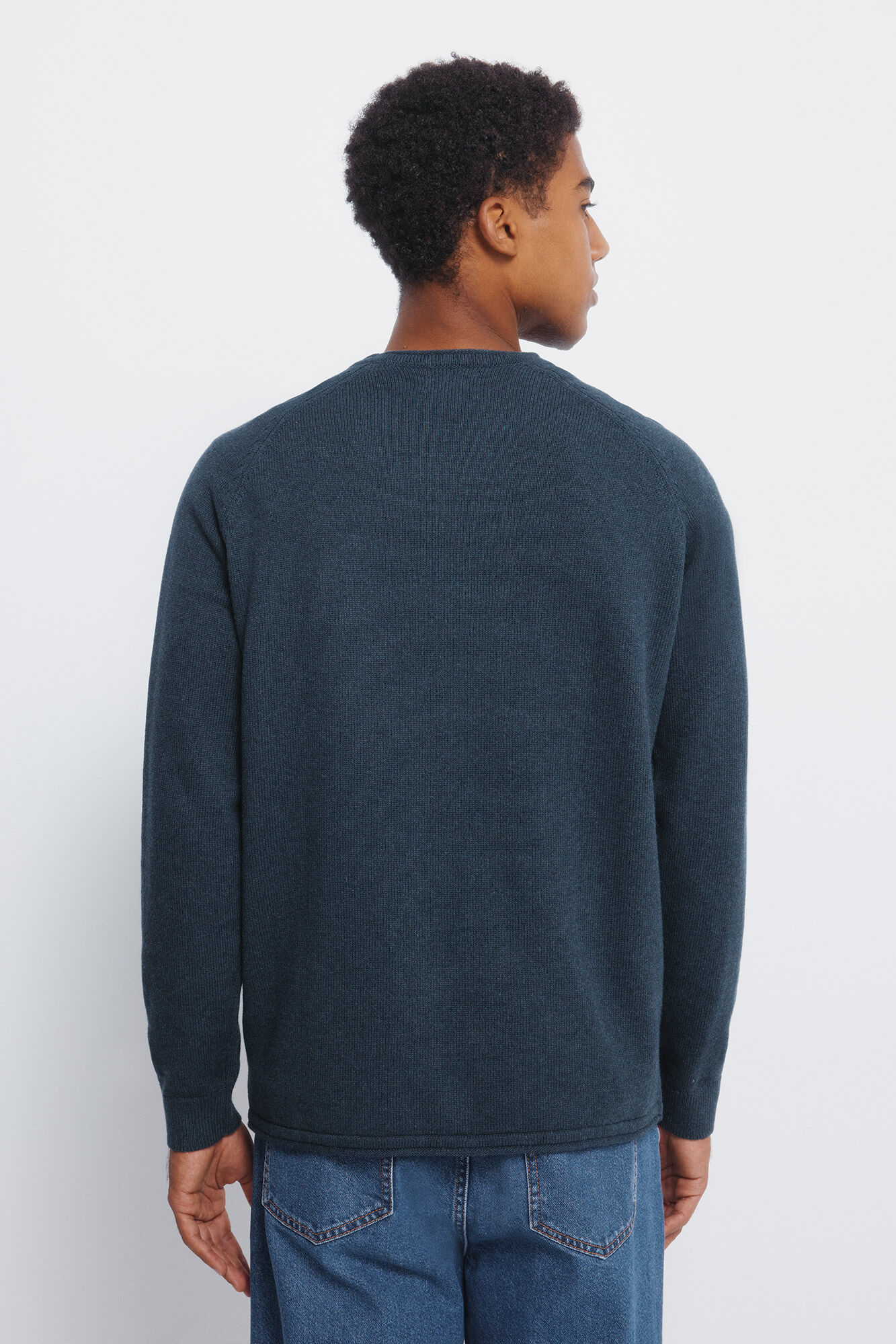 Springfield Jersey de cuello liso azul