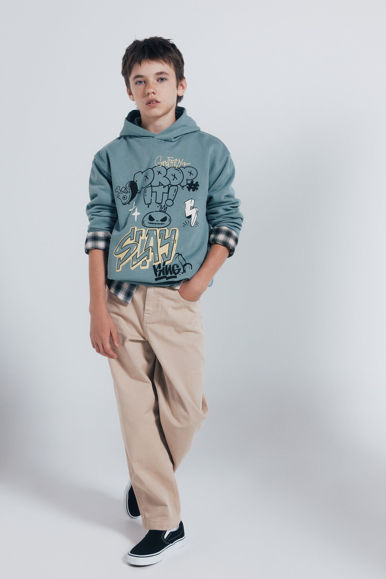 Springfield Kids Sudadera con capucha"Drop it" ni&ntilde;o azul