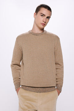 Springfield Suéter estructura jacquard beige