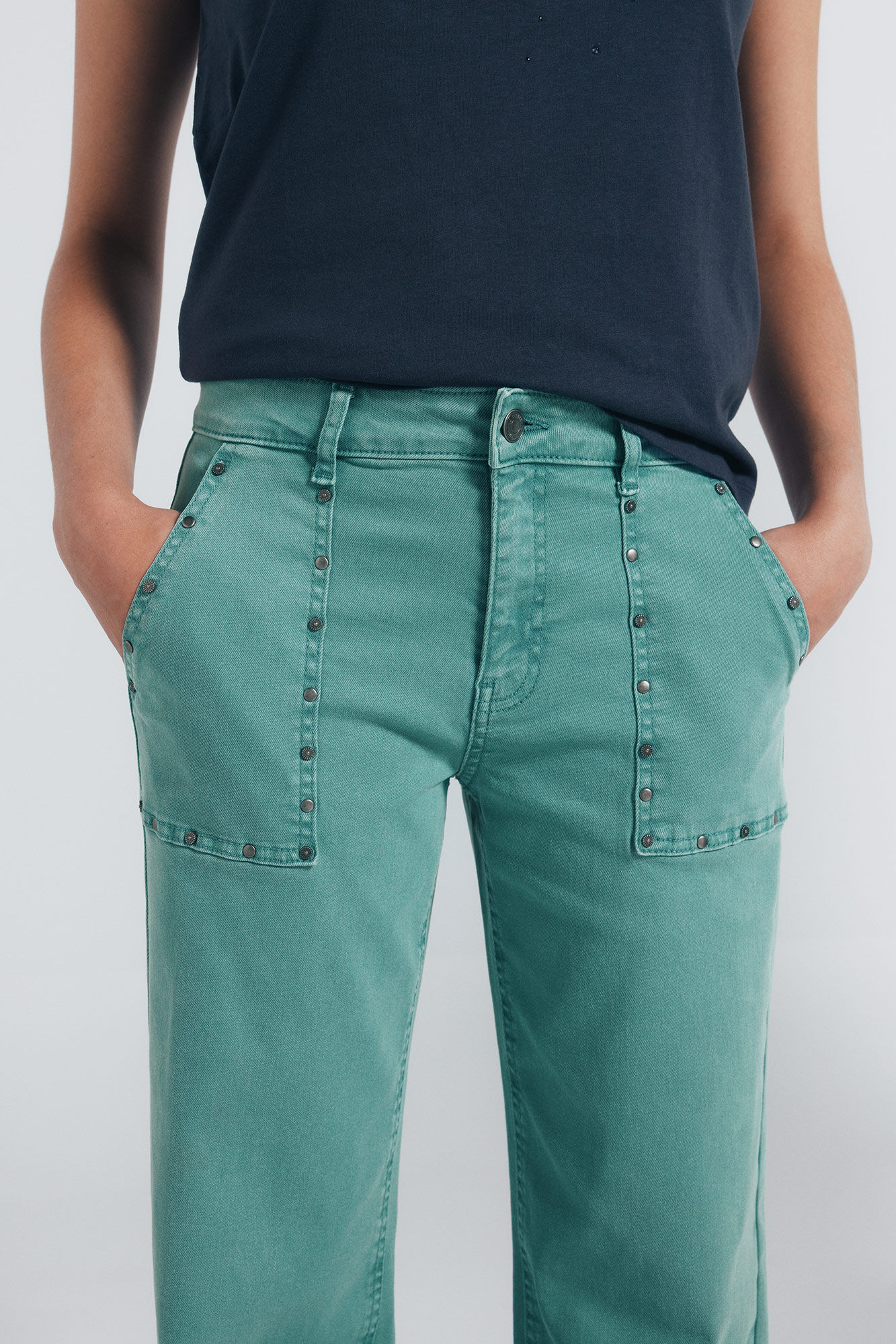 Springfield Jeans culotte tachuelas verde