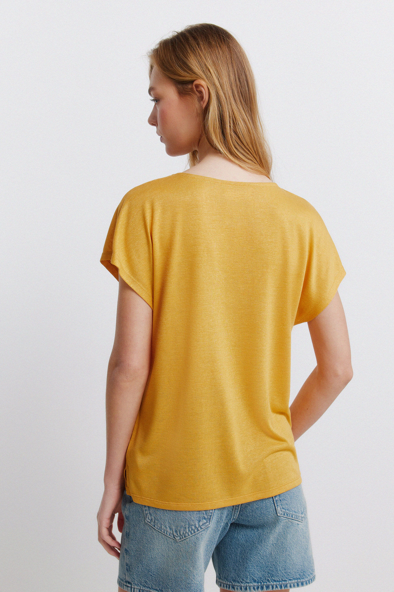 Springfield Playera manga murci&eacute;lago amarillo