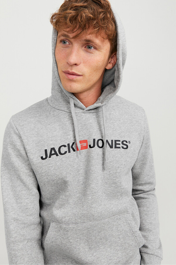 Jack & Jones Sudadera capucha regular fit gris