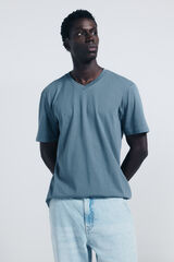 Springfield Camiseta b&aacute;sica cuello pico azul