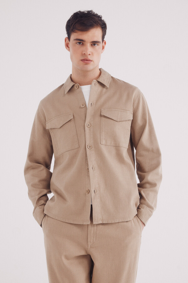 Springfield Sobrecamisa rústica beige