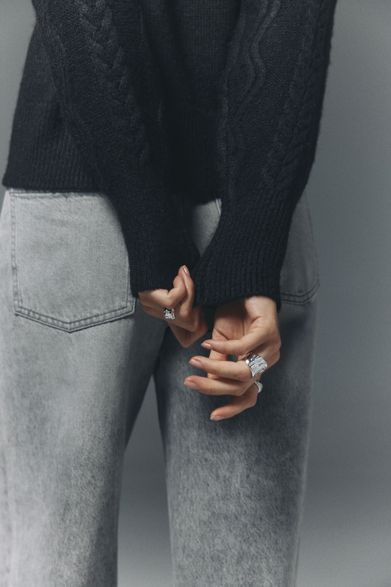 High Spirits Jersey drapeado gris