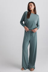 Springfield Pantal&oacute;n fluido de viscosa verde
