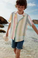 Springfield Camisa manga corta rayas niño blanco