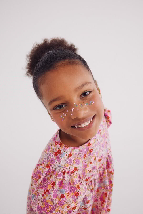 Springfield Kids Vestido flores niña fucsia