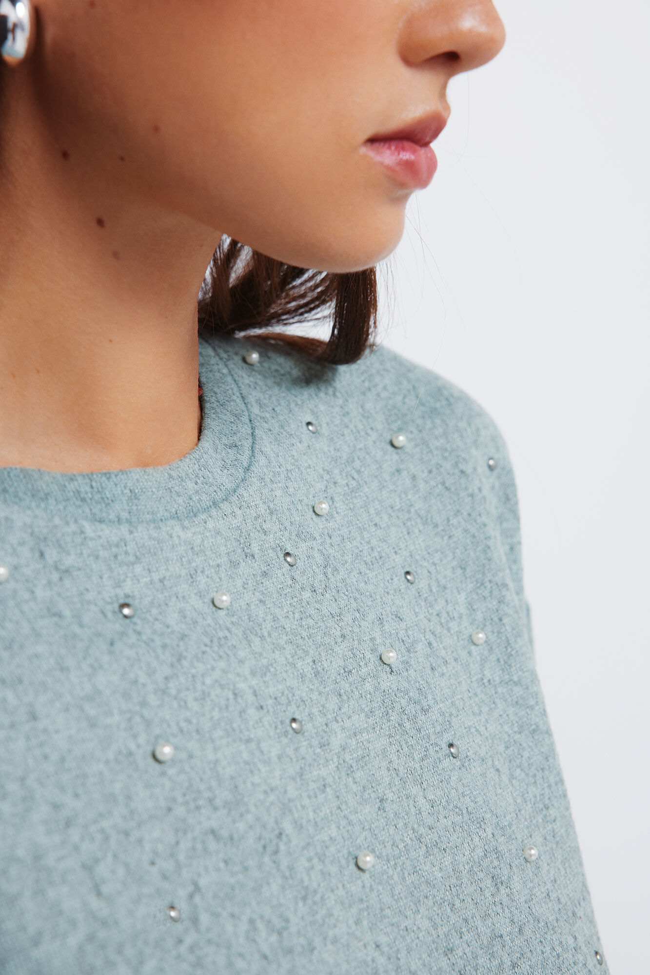 Springfield Playera con tachuelas posicionadas verde