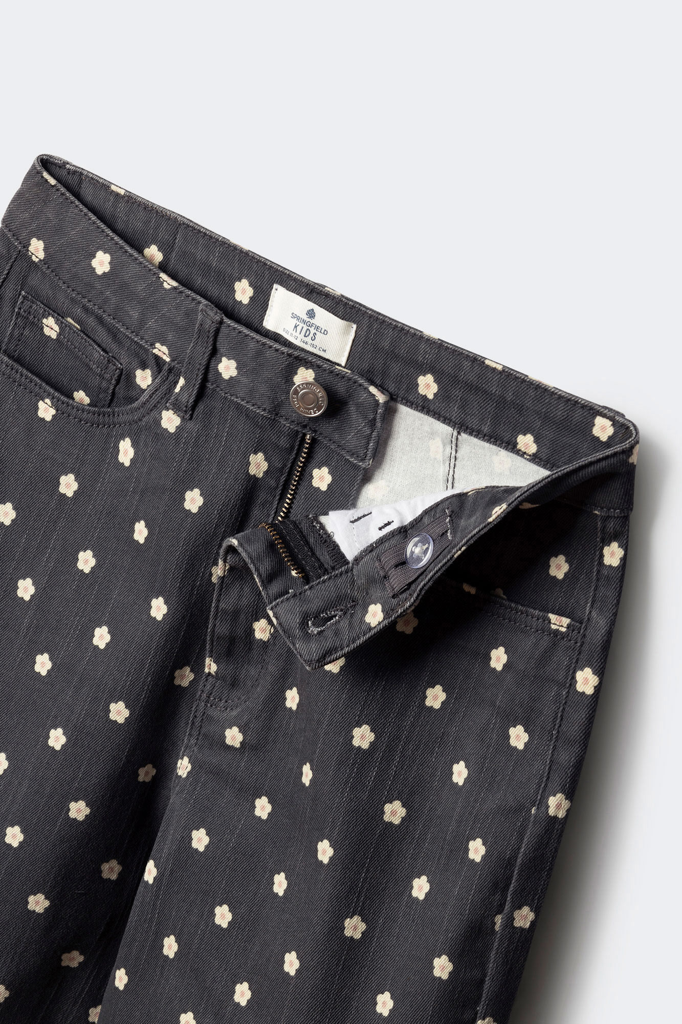 Springfield Kids Pantal&oacute;n culotte margaritas ni&ntilde;a gris