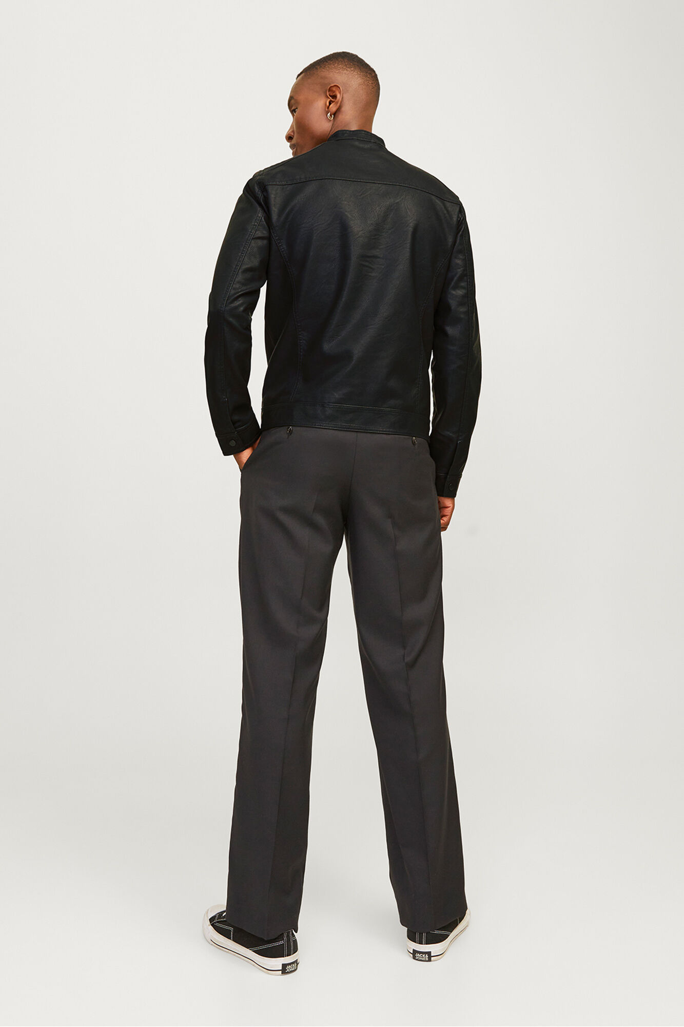 Jack & Jones Chamarra motera simil piel negro