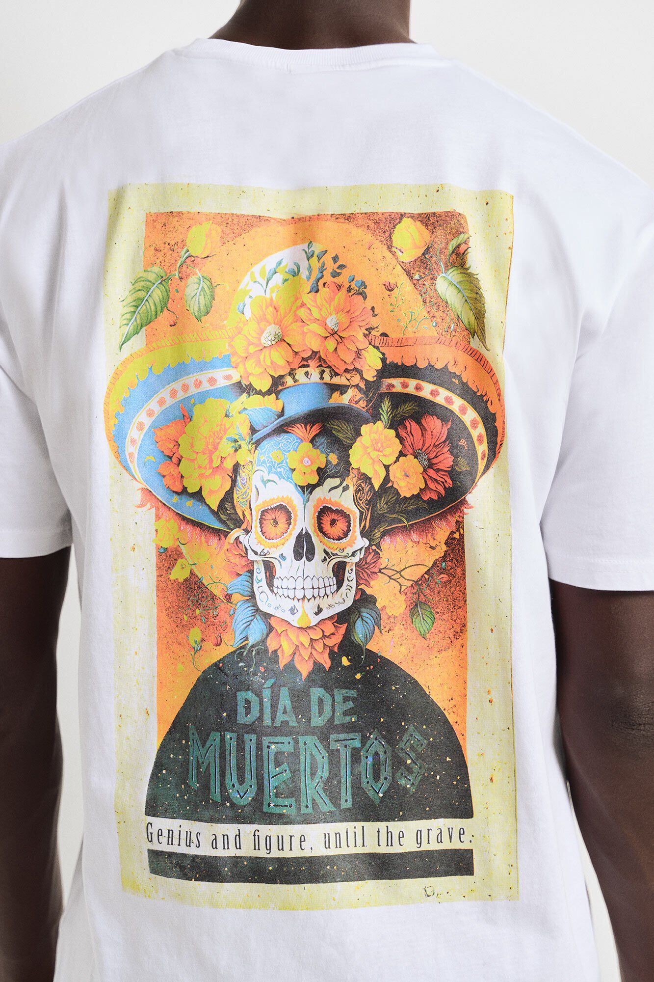 Springfield Playera skull flowers natural