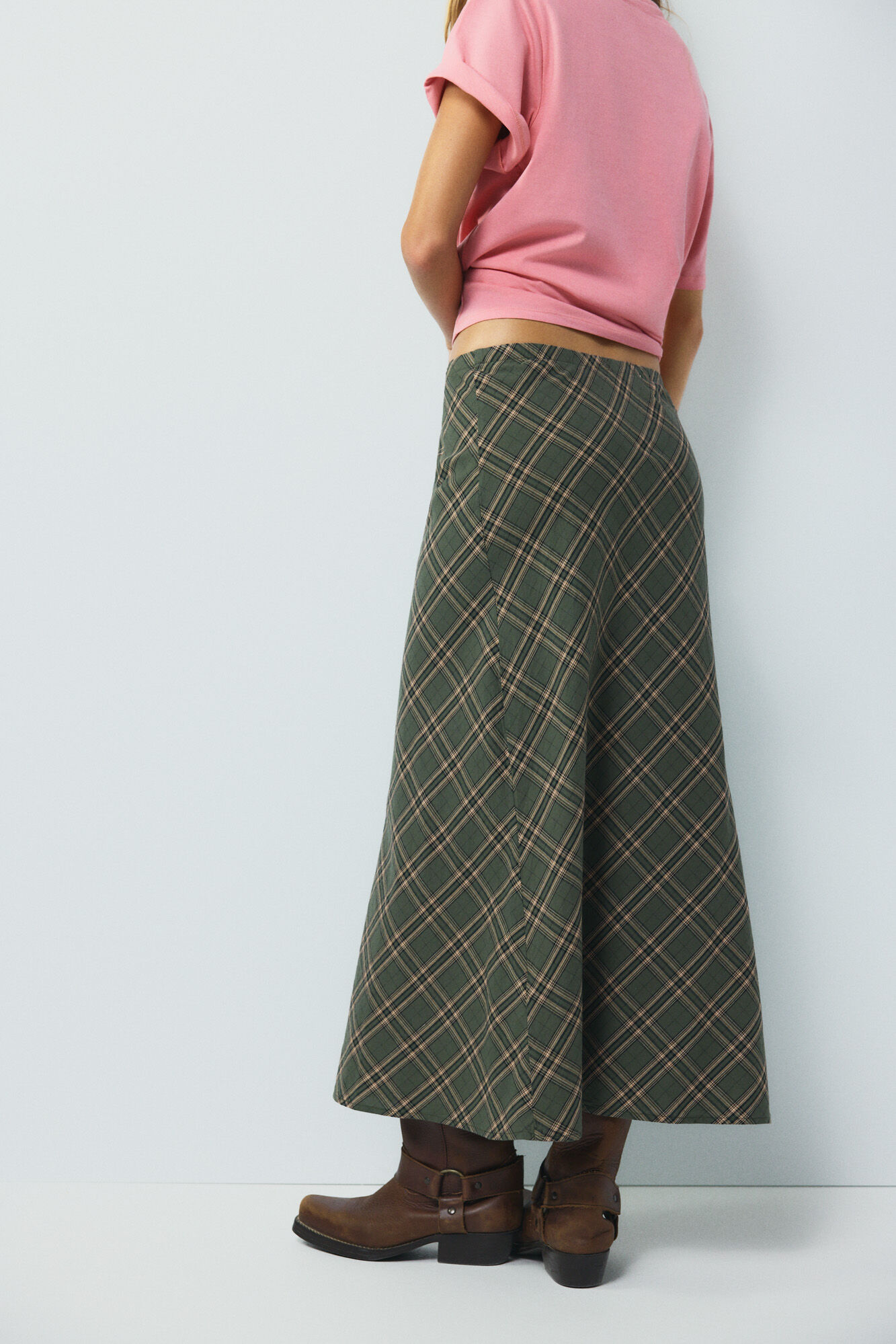 High Spirits Falda Midi Highlands kaki