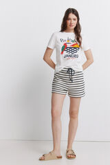 Springfield Shorts de rayas beige