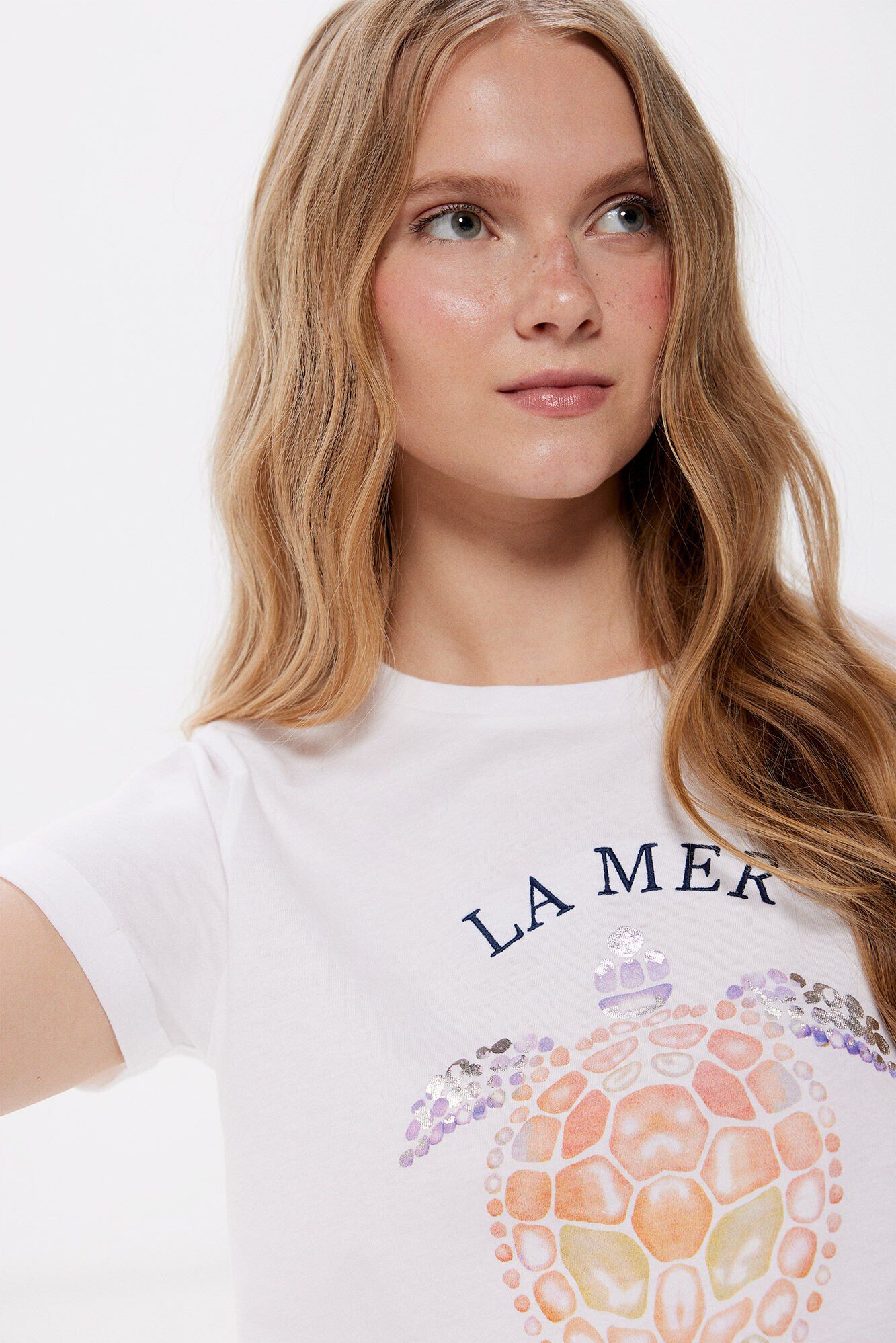 Springfield Playera Gr&aacute;fica Marina beige