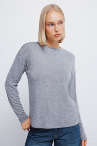 Springfield Playera de punto con corte de tejido