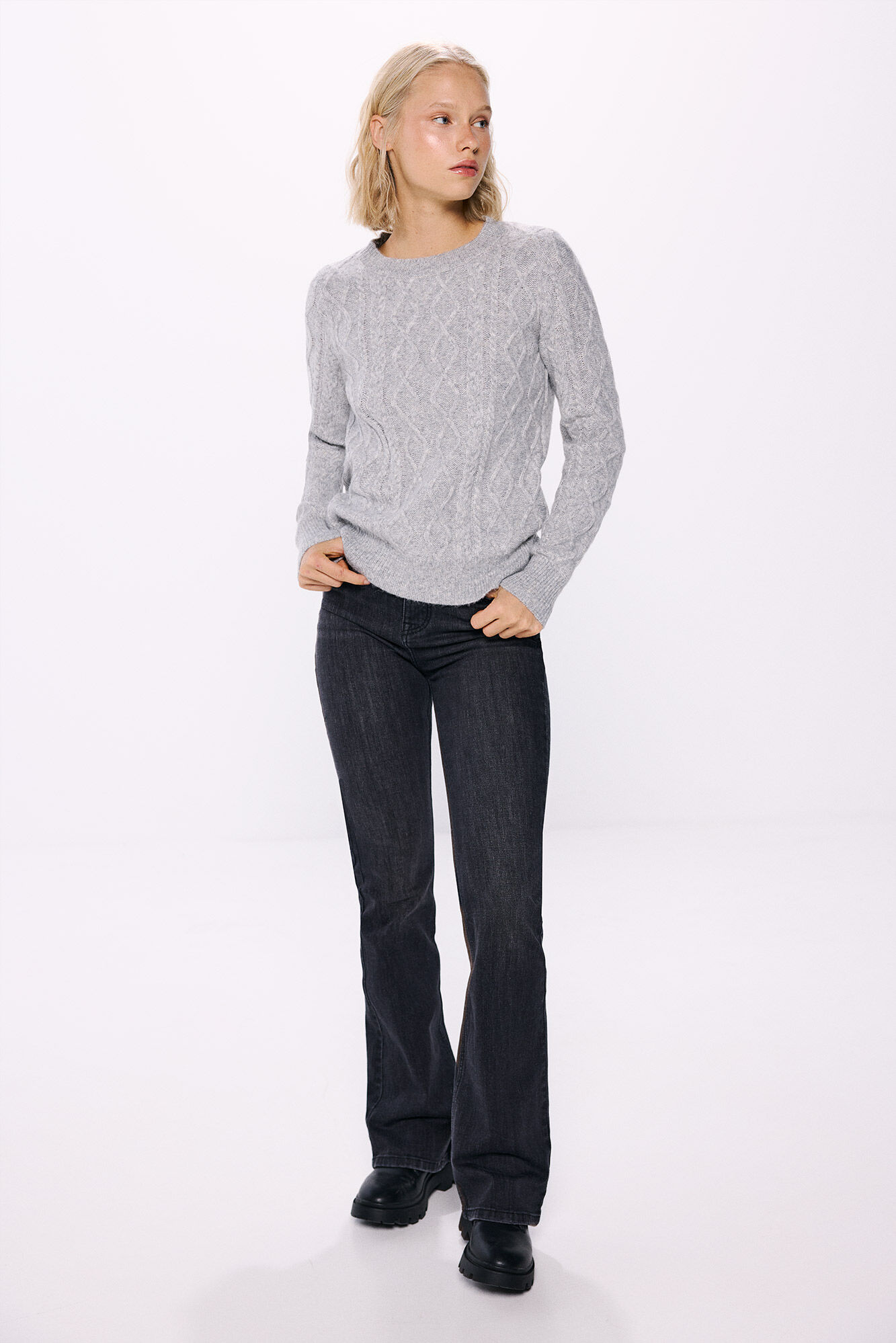 Springfield Su&eacute;ter estructura ochos gris