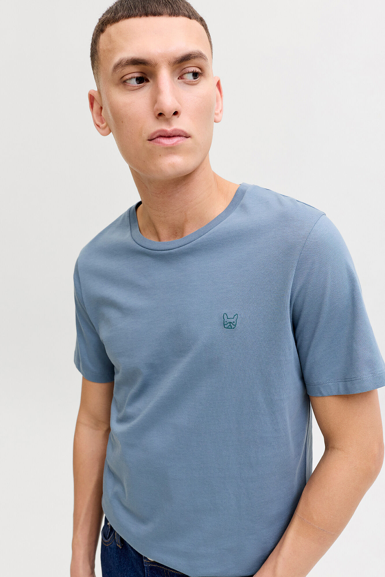 Jack & Jones Playera slim fit de algod&oacute;n con logo icono