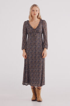 Springfield Vestido midi estampado marino