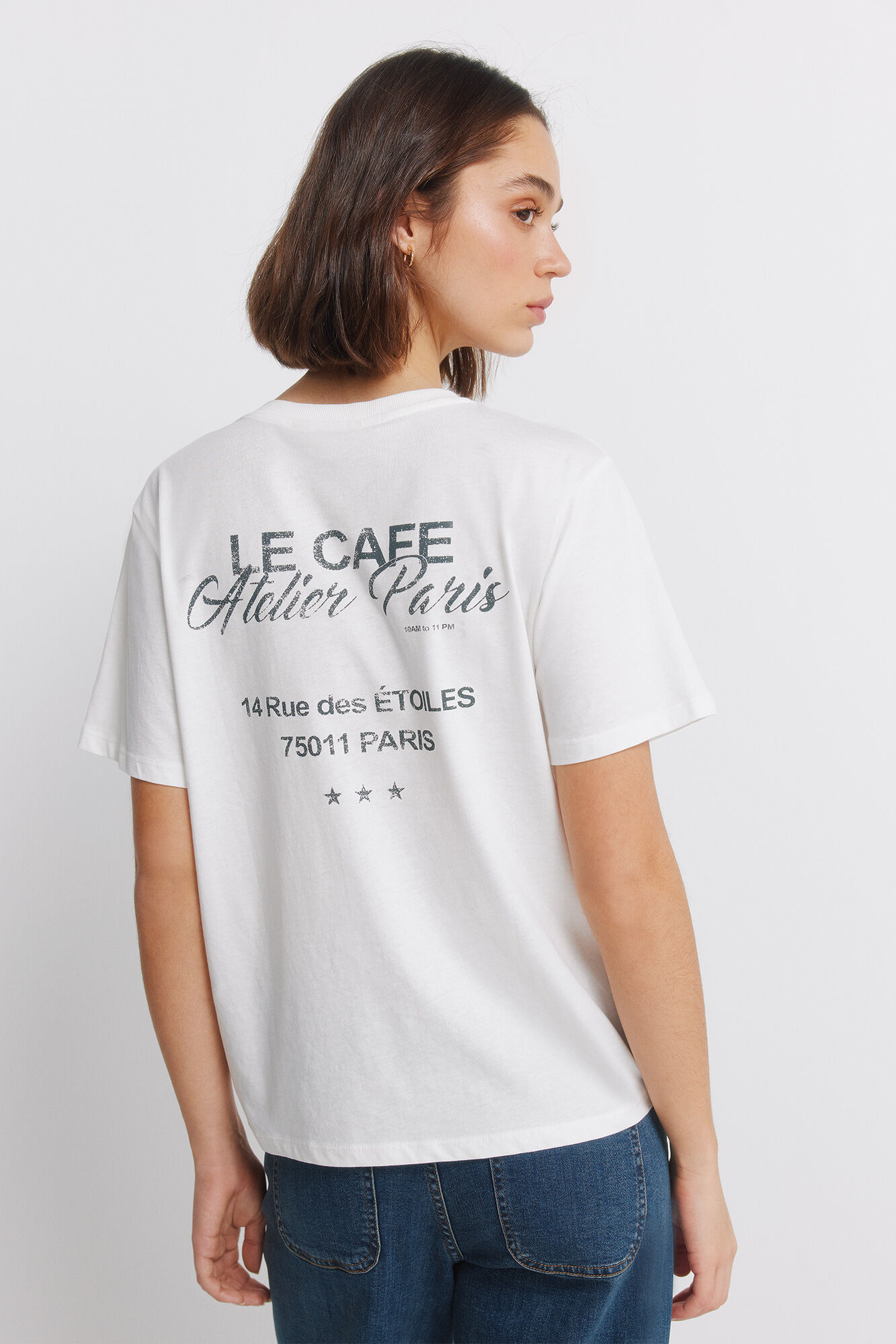 Springfield Playera manga corta "Le caf&eacute;" beige