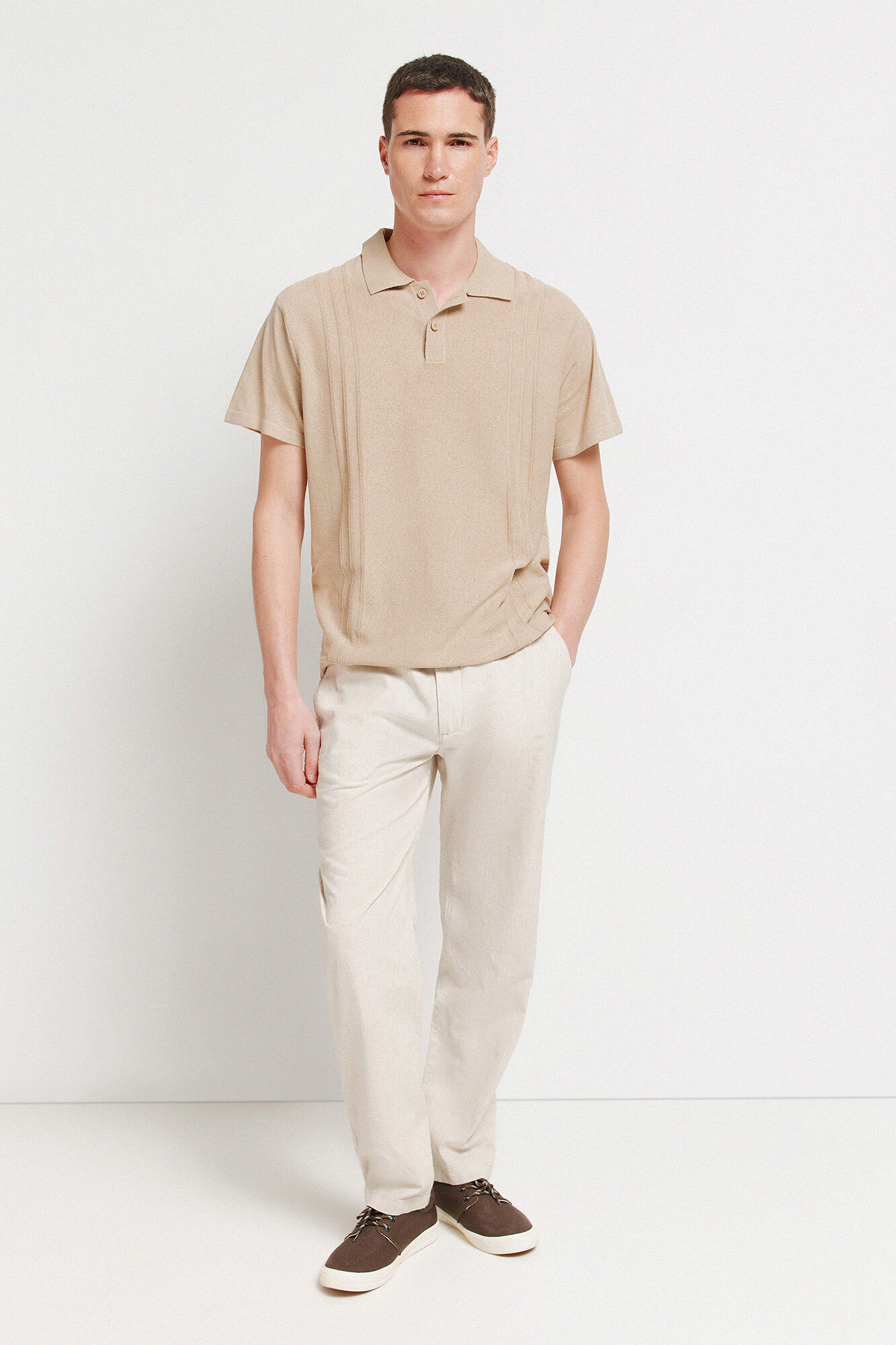 Springfield Polo de tejido caf&eacute;