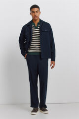 Springfield Pantal&oacute;n corte recto de algod&oacute;n azul