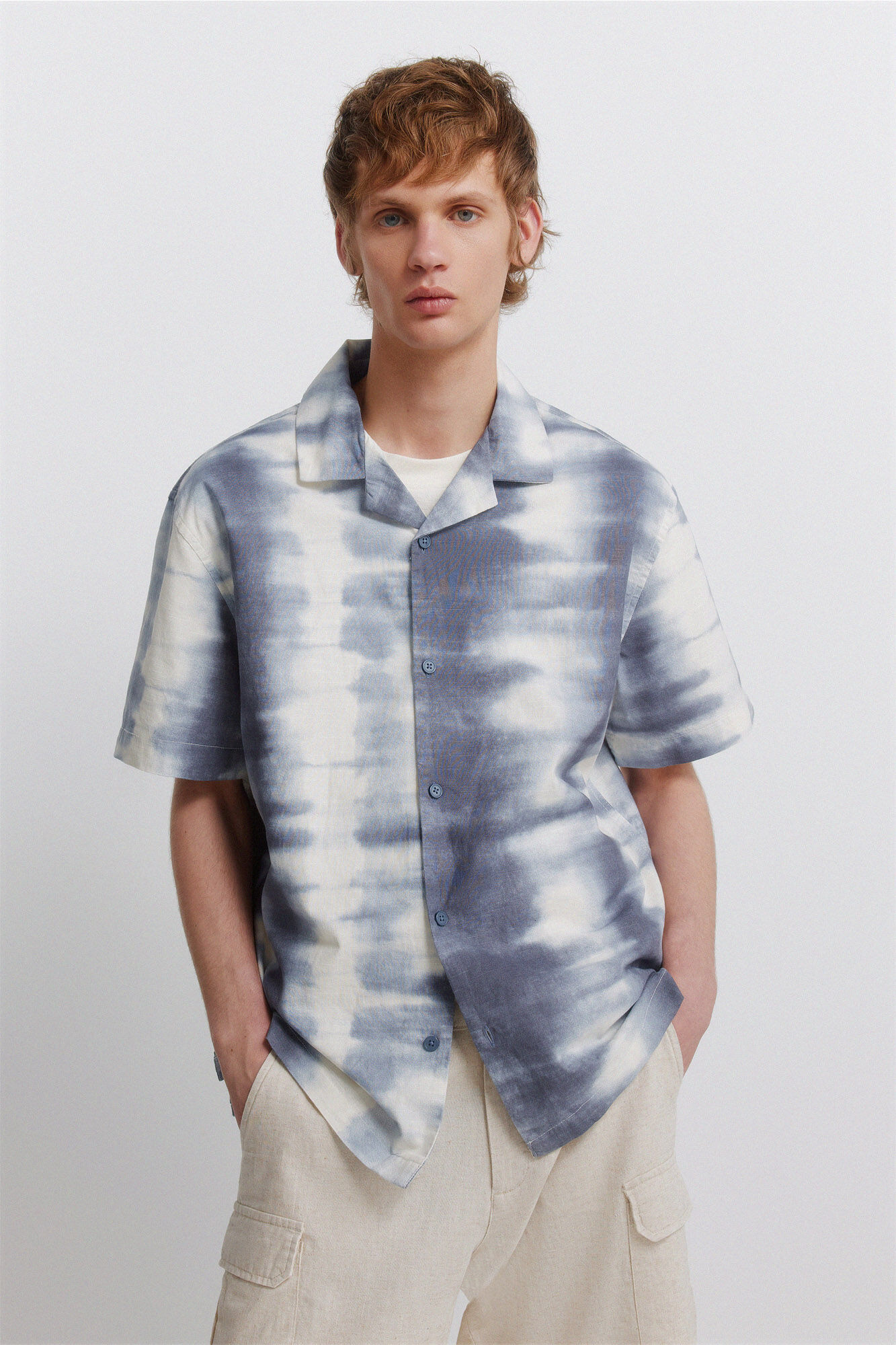 Springfield Camisa de manga corta bowling estampada