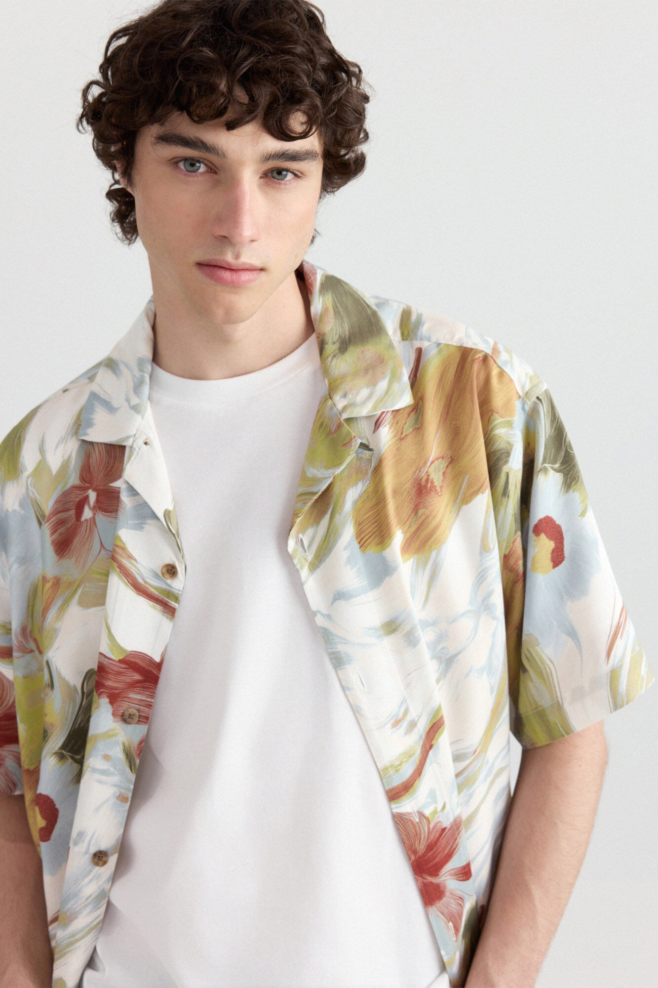 Springfield Camisa manga corta de viscosa estampada