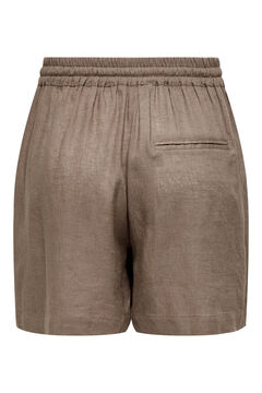 Springfield Shorts de lino cintura ajustable café