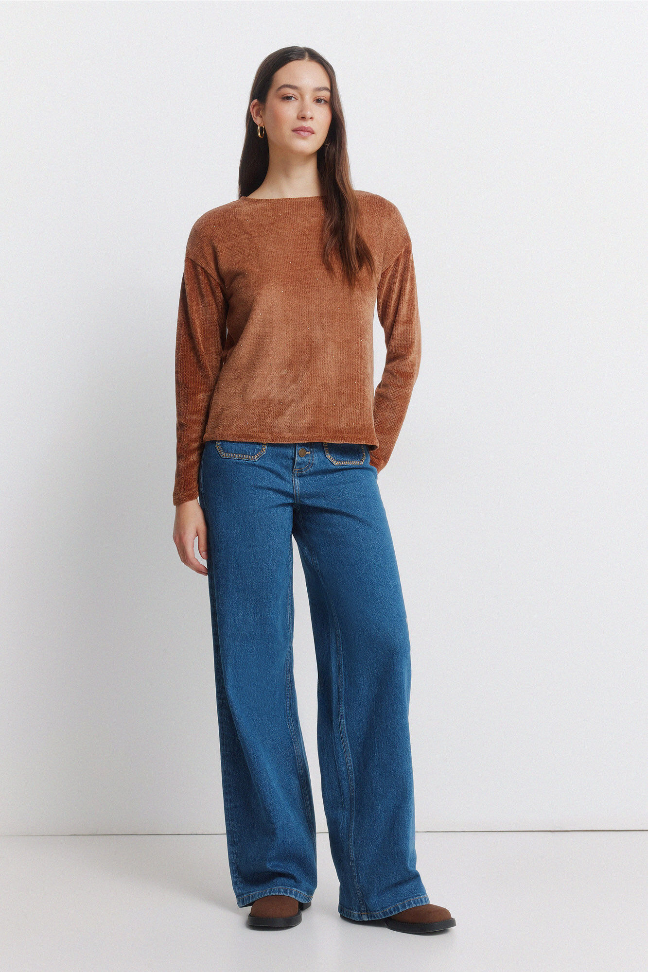 Springfield Playera con tachuelas caf&eacute;