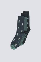 Springfield Pack 3 calcetines largos 90's turquesa