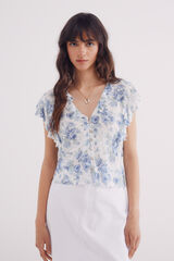 Springfield Blusa estampada volantes natural