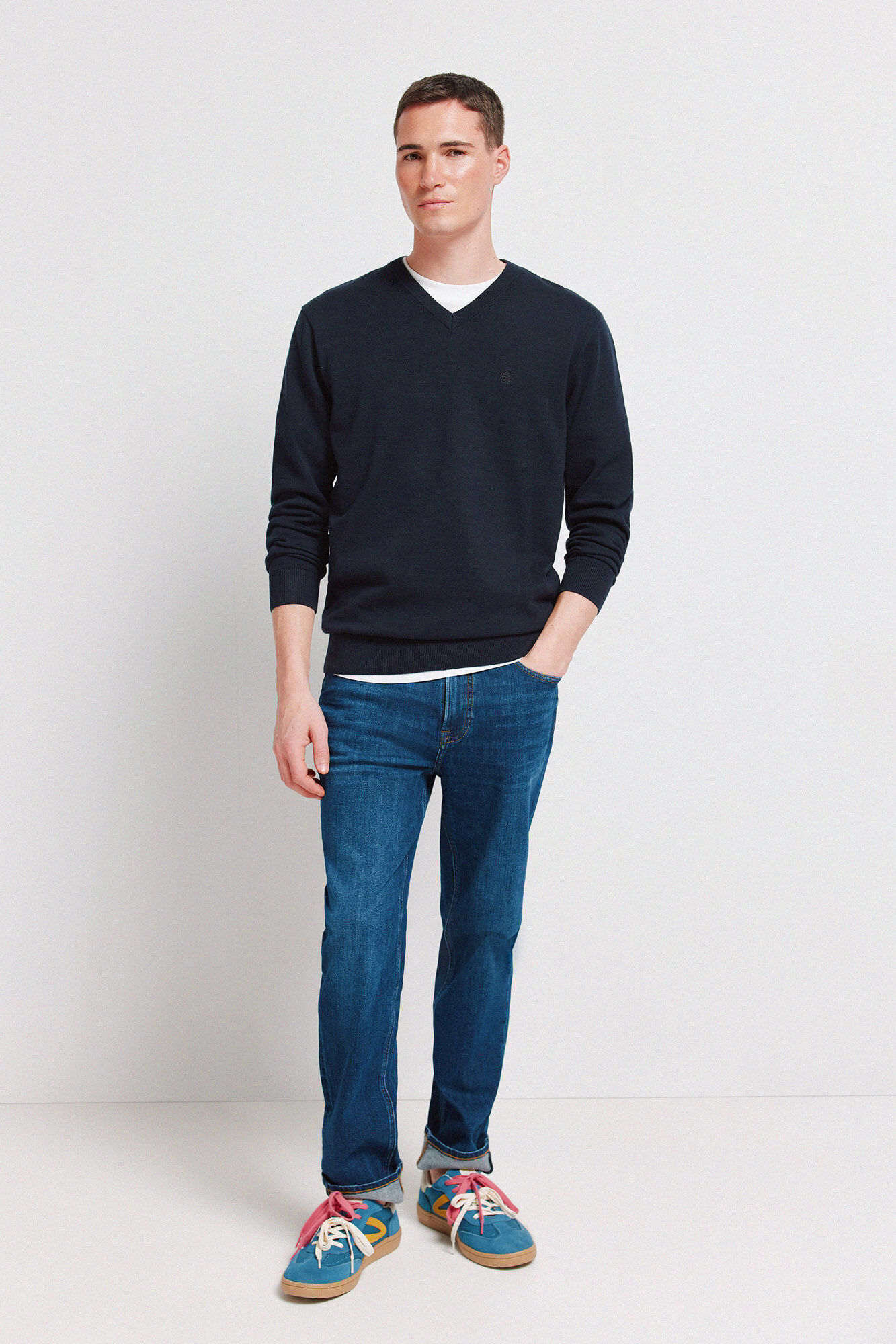 Springfield Su&eacute;ter b&aacute;sico cuello en pico logo Springfield