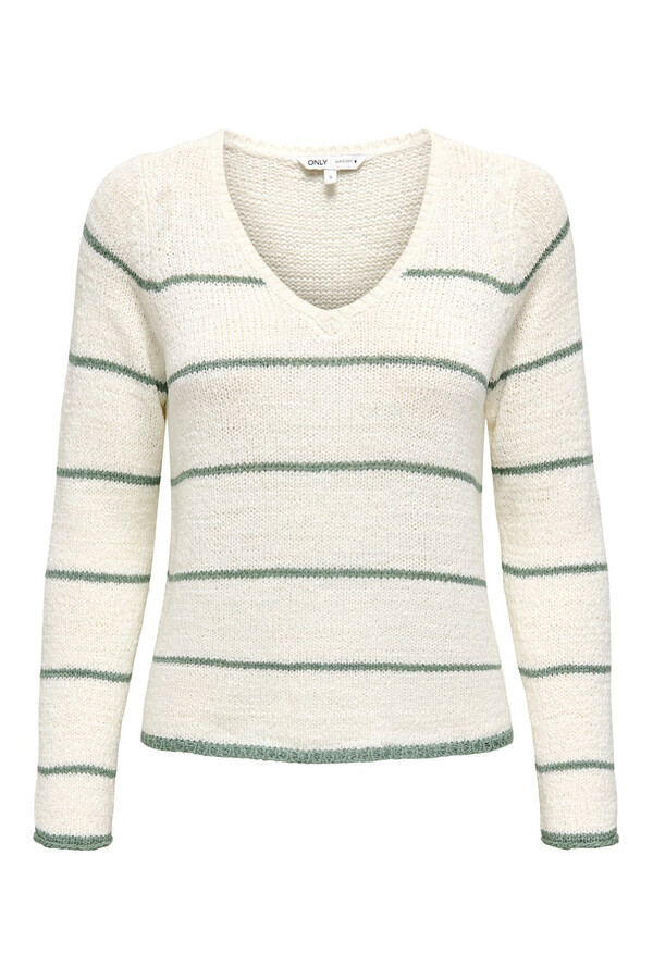 Only Suétere de cuello de pico natural