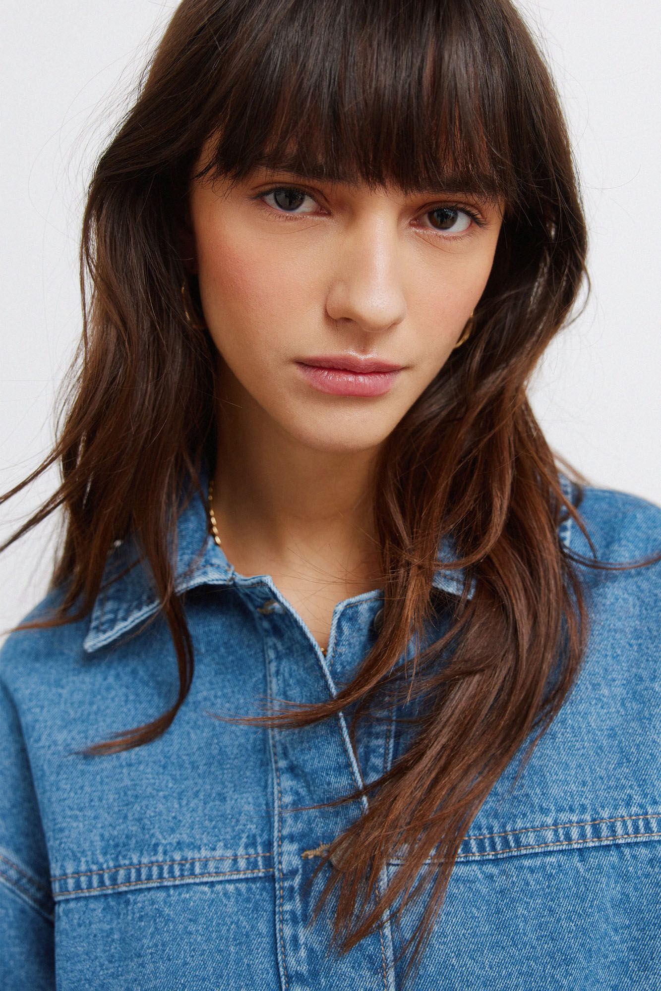 Springfield Chamarra holgada denim azul