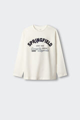 Springfield Kids Playera manga larga con logo Springfield para ni&ntilde;o marfil