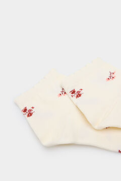 Springfield Calcetín corto motivo floral beige