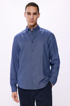Springfield Camisa dobby bicolor azulado