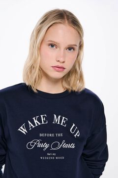 Springfield Sudadera texto bordado combinada marino