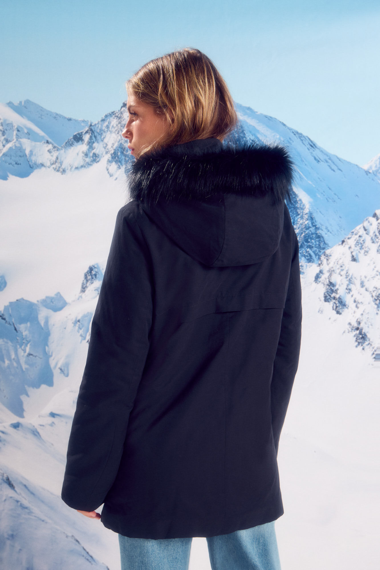 Springfield Parka sorona aura resistente al agua cierre met&aacute;lico negro