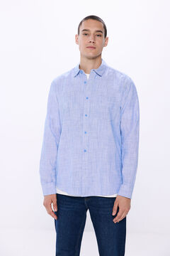 Springfield Camisa estructura bicolor azulado