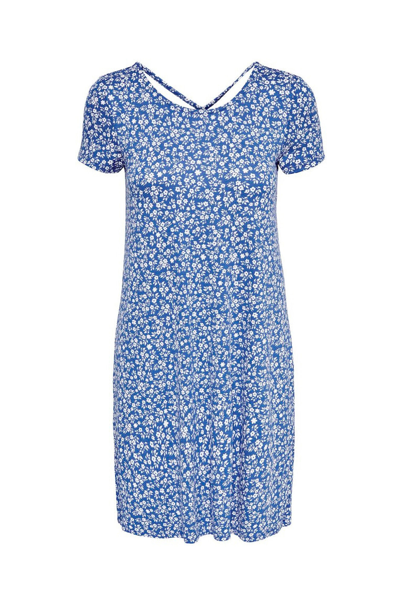 Only Vestido corto manga corta azul tinta